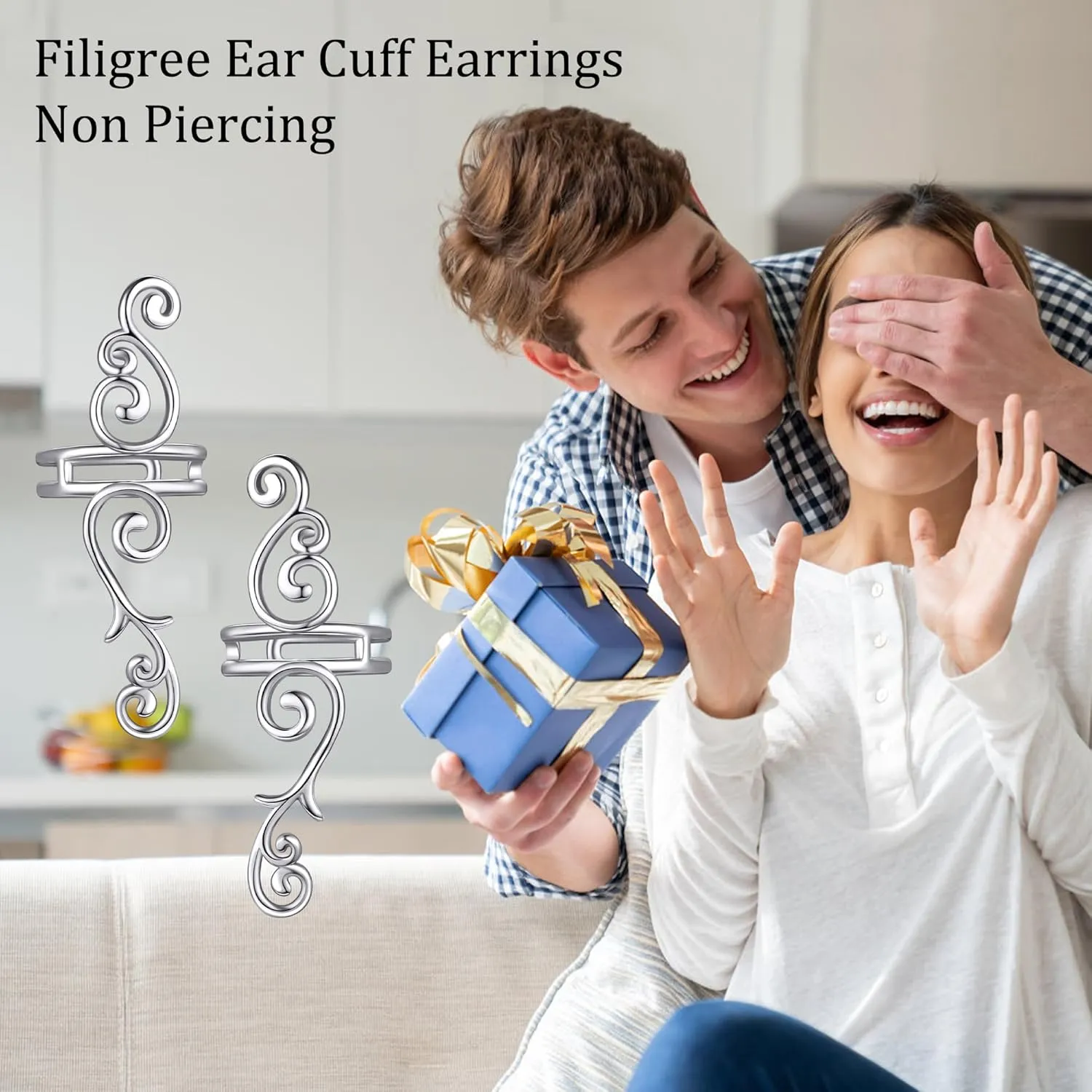 Celtic Knot/Celtic Knot/Bat/Filigree Viking Earrings 925 Sterling Silver Non Piercing Ear Cuff Earrings Cool Earring Cuff for Women Men