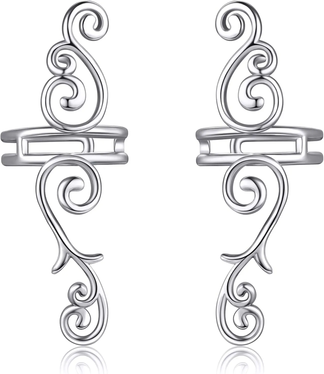 Celtic Knot/Celtic Knot/Bat/Filigree Viking Earrings 925 Sterling Silver Non Piercing Ear Cuff Earrings Cool Earring Cuff for Women Men