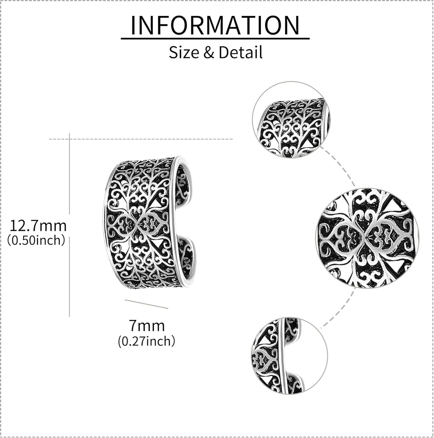 Celtic Knot/Celtic Knot/Bat/Filigree Viking Earrings 925 Sterling Silver Non Piercing Ear Cuff Earrings Cool Earring Cuff for Women Men