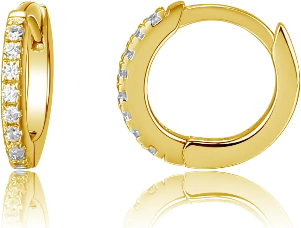 Cherished Moments Sterling Silver and 14K Gold Plated 10mm Hoop Earrings