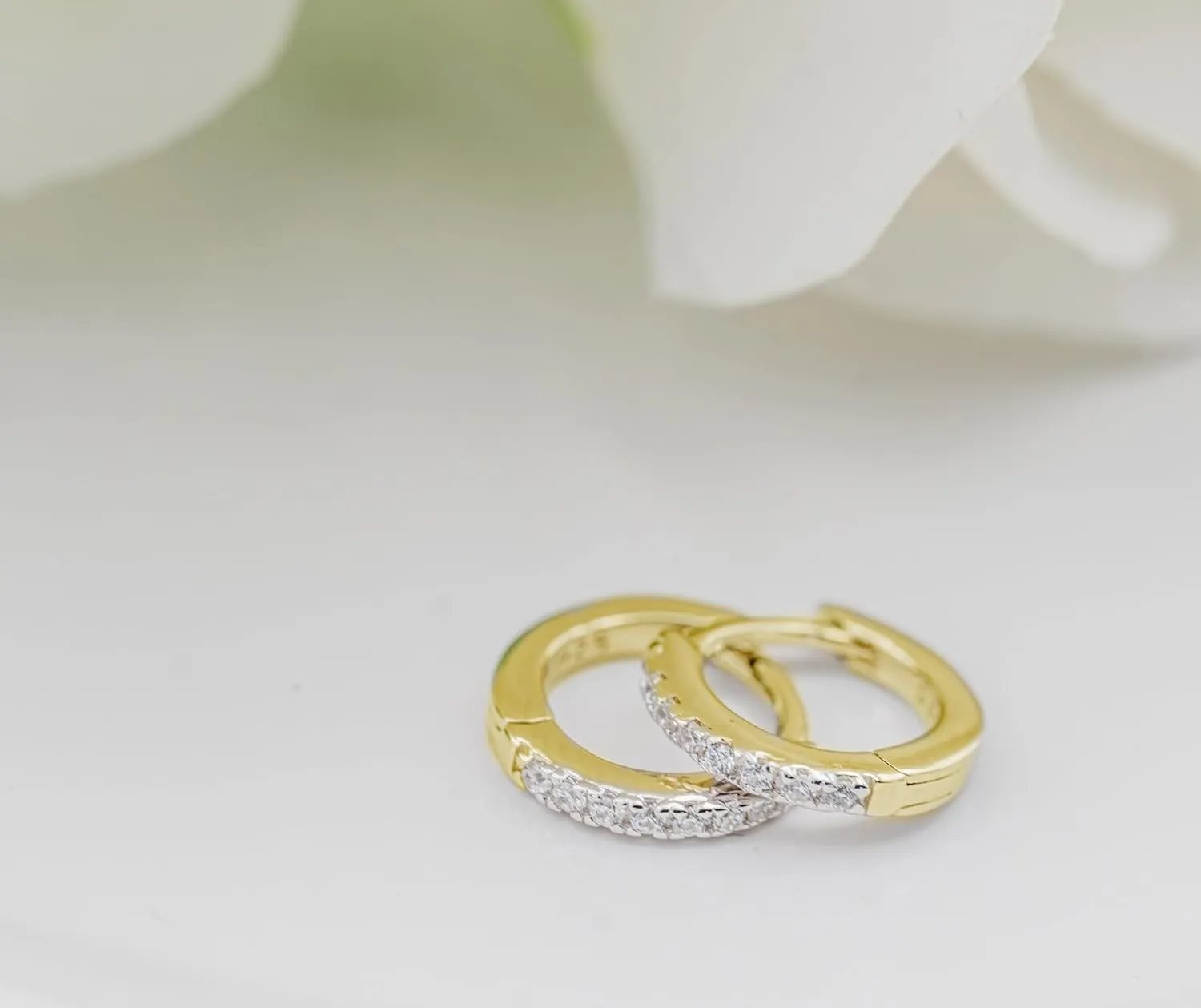 Cherished Moments Sterling Silver and 14K Gold Plated 10mm Hoop Earrings