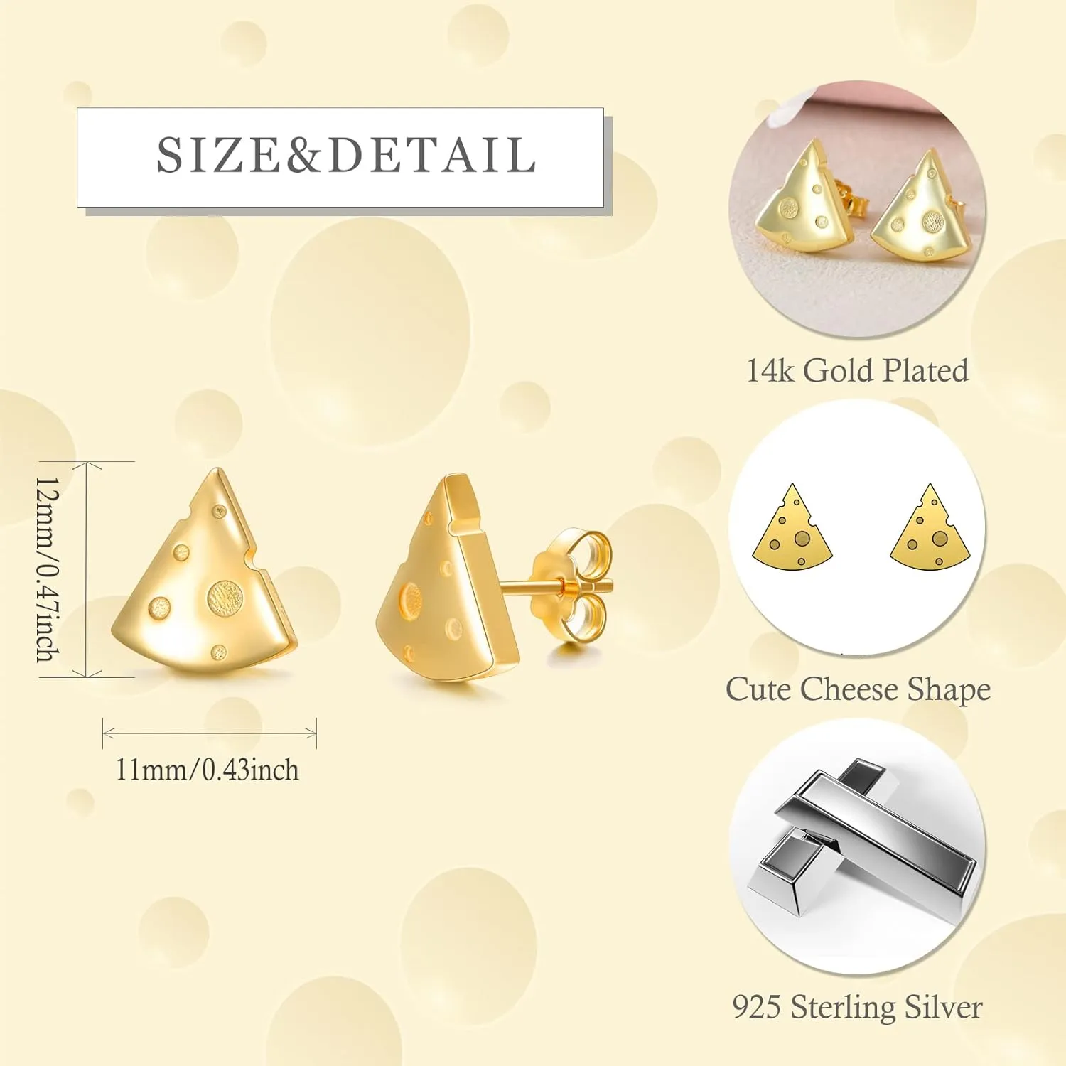 Cherry/Lemon//Watermelon/Pineapple/Strawberry/Mushroom/Cheese/Cupcake/Donut Earrings Sterling Silver Fruit Earrings Studs Hypoallergenic Earrings Jewelry Gifts for Women Girls