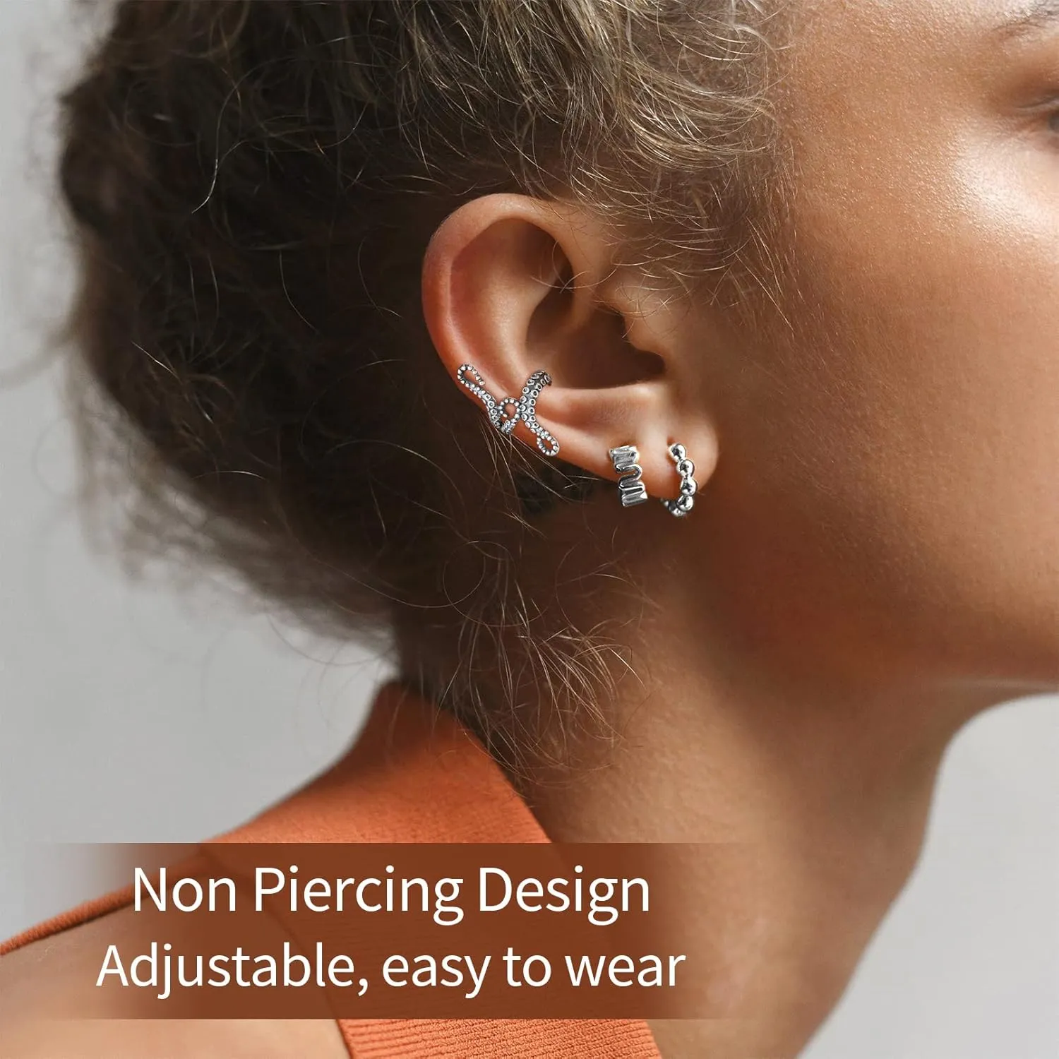 ChicSilver 925 Sterling Silver Ear Cuffs Non-Piercing Cartilage Earrings: Various Styles, Conch Cuffs (with Gift Box)