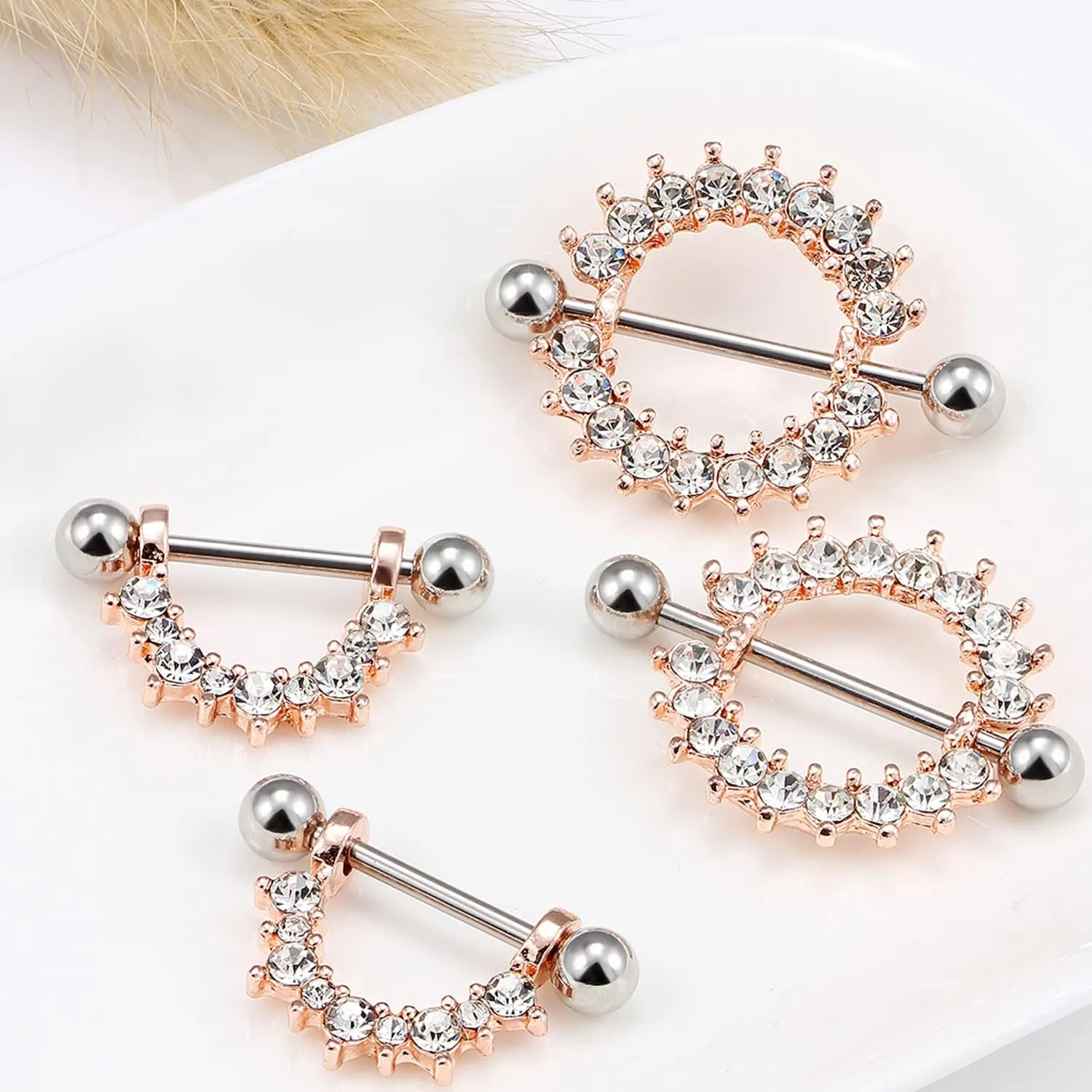 Cisyozi 16G 14G Nipple Piercing Jewelry Tongue Rings Hypoallergenic Surgical Steel Screw Nipple Tongue Shield Ring Barbell Body Piercing Jewelry Retainer for Women 9/16 Inch 14mm