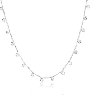 CoBi 18K Gold Silver Cubic Zirconia Station Butterfly Pendant Necklace for Women, Heart CZ Initial, Four Leaf Clover, Layered Double Cross, Chunky Cuban Link, Trendy Jewelry Everyday Wear, Gift Choice