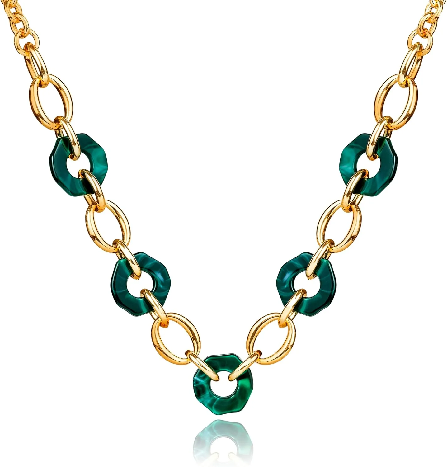 CoBi 18K Gold Silver Cubic Zirconia Station Butterfly Pendant Necklace for Women, Heart CZ Initial, Four Leaf Clover, Layered Double Cross, Chunky Cuban Link, Trendy Jewelry Everyday Wear, Gift Choice