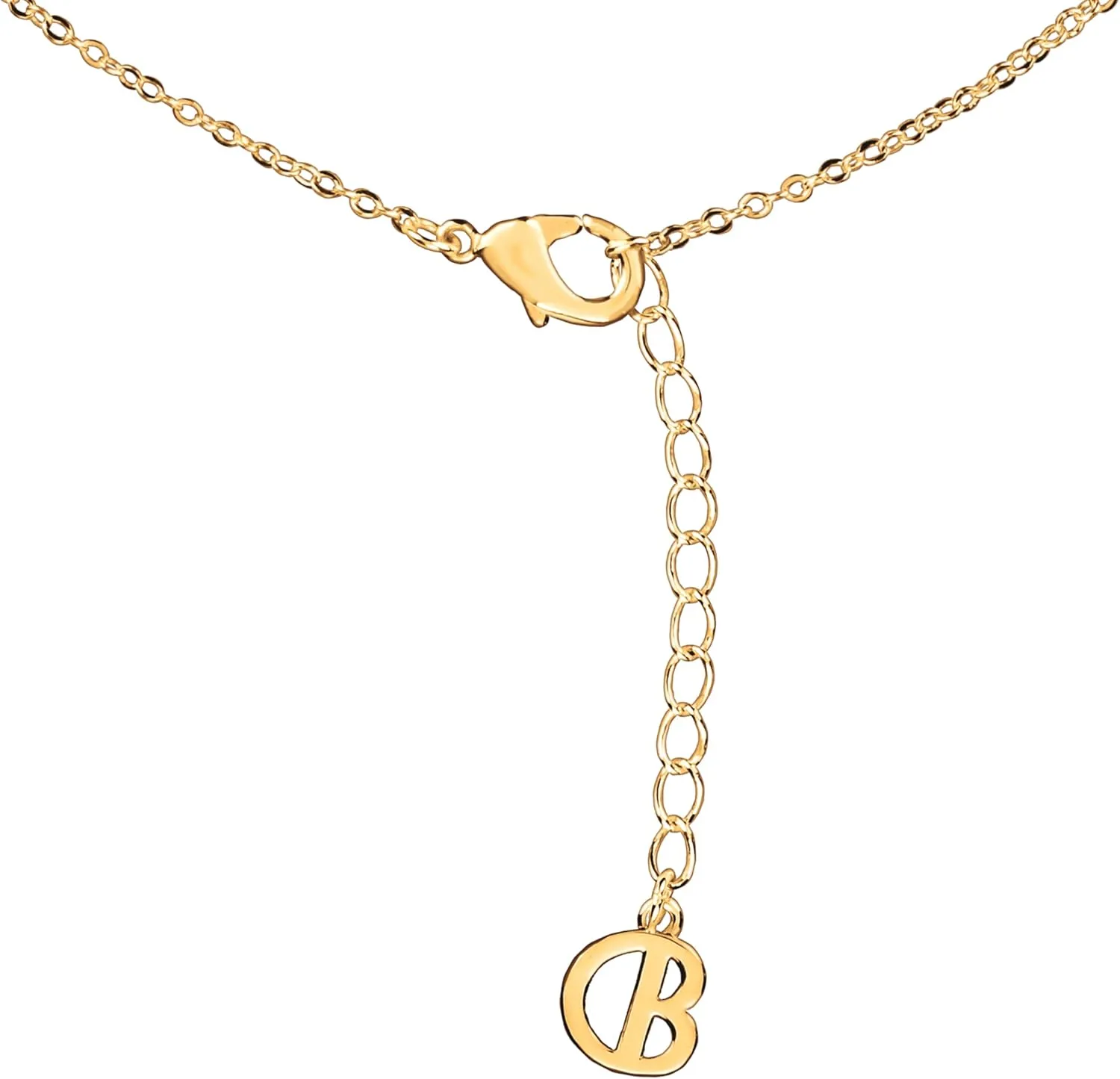 CoBi 18K Gold Silver Cubic Zirconia Station Butterfly Pendant Necklace for Women, Heart CZ Initial, Four Leaf Clover, Layered Double Cross, Chunky Cuban Link, Trendy Jewelry Everyday Wear, Gift Choice