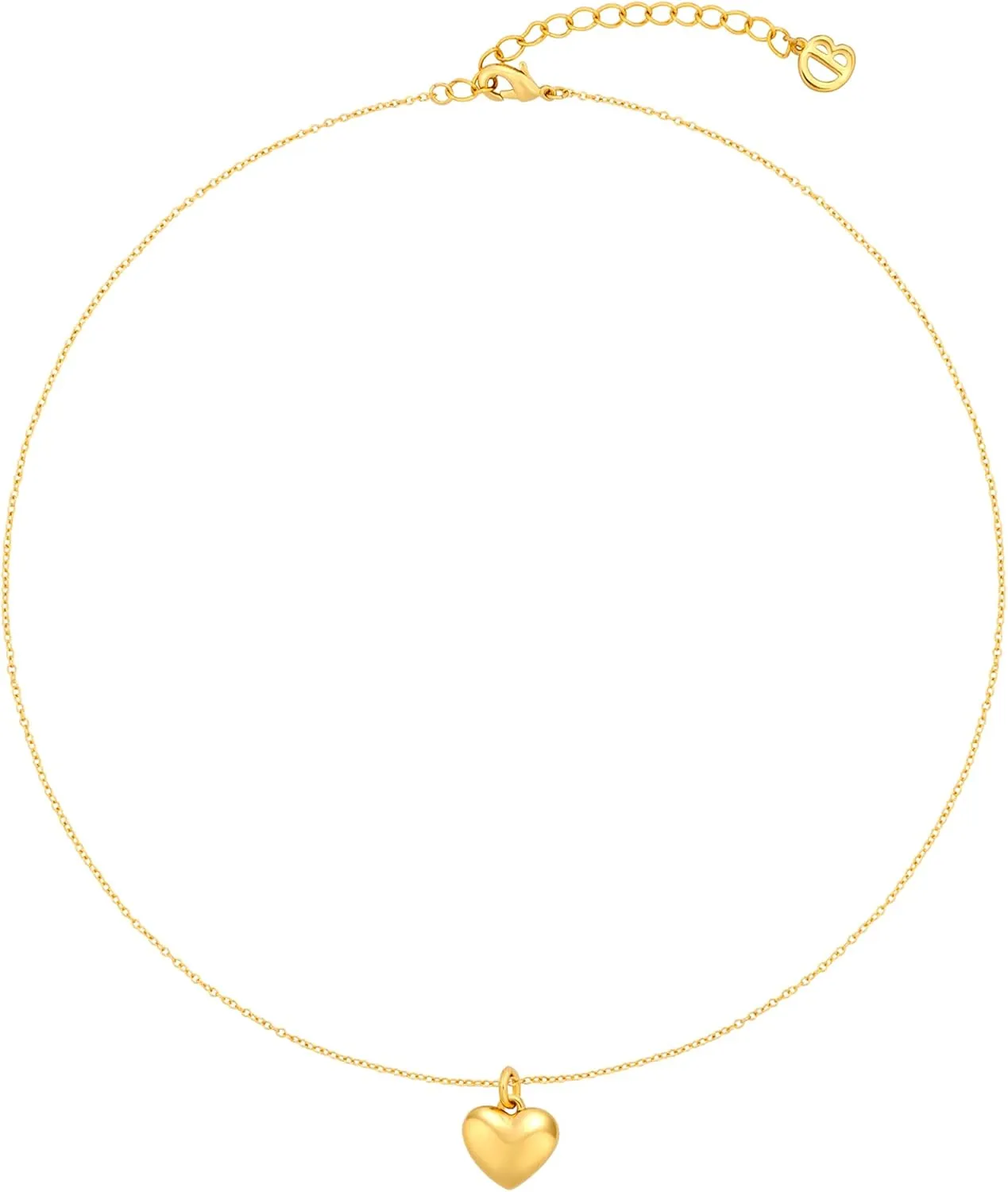 CoBi 18K Gold Silver Cubic Zirconia Station Butterfly Pendant Necklace for Women, Heart CZ Initial, Four Leaf Clover, Layered Double Cross, Chunky Cuban Link, Trendy Jewelry Everyday Wear, Gift Choice