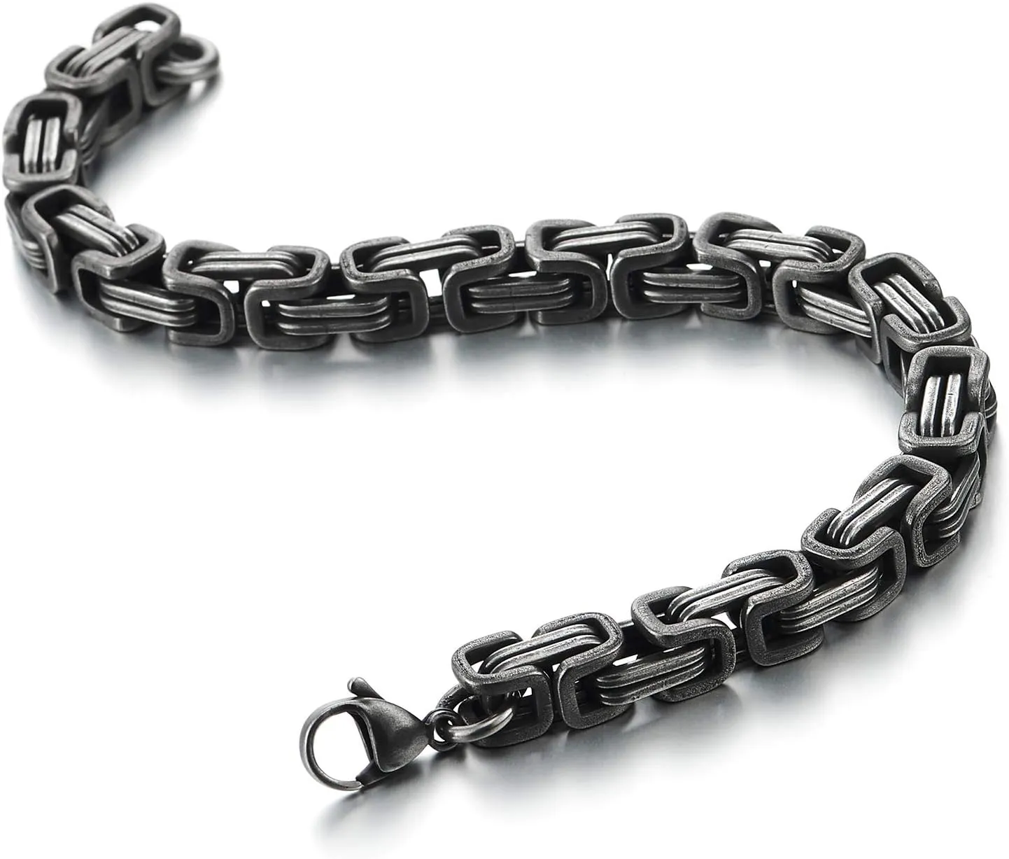COOLSTEELANDBEYOND Mens Women New Stainless Steel Braided Link Bracelet Polished