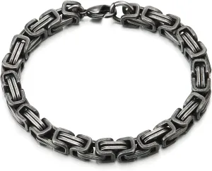COOLSTEELANDBEYOND Mens Women New Stainless Steel Braided Link Bracelet Polished