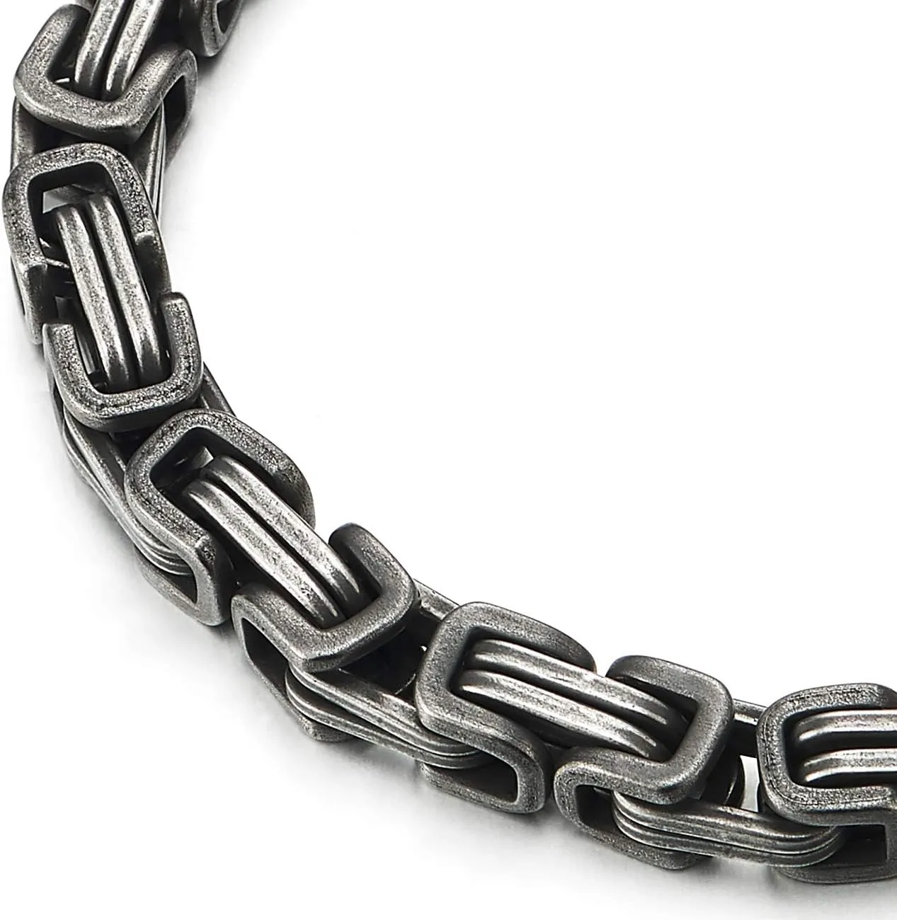 COOLSTEELANDBEYOND Mens Women New Stainless Steel Braided Link Bracelet Polished