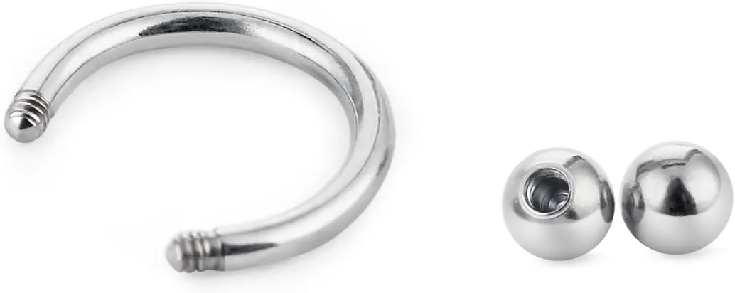 COTTVOTT 10pcs 14G 16G Stainless Steel Horseshoe Hoop Rings Ear Eyebrow Nose Septum Piercing 6-14mm