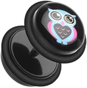 Covet Jewelry Baby Owl Acrylic Fake Plug with O-Rings