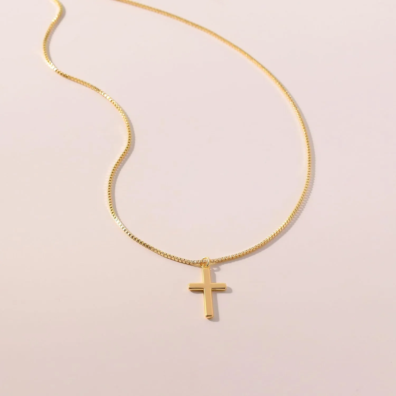 Cross Necklace for Women, Gold/Silver Cross Necklace 14K Gold/White Gold Plated Dainty Necklace Simple Jewelry for Women