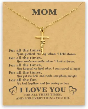 Cross Necklace Gift for Her, Religious Pendant for women, for birthday or Any Special Occasion from, Faith Necklace with Message Card