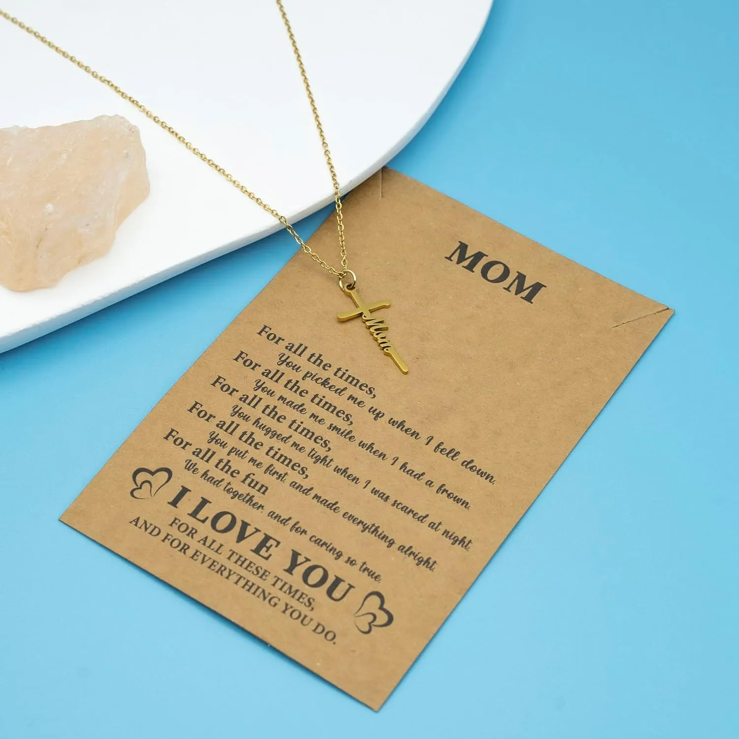 Cross Necklace Gift for Her, Religious Pendant for women, for birthday or Any Special Occasion from, Faith Necklace with Message Card