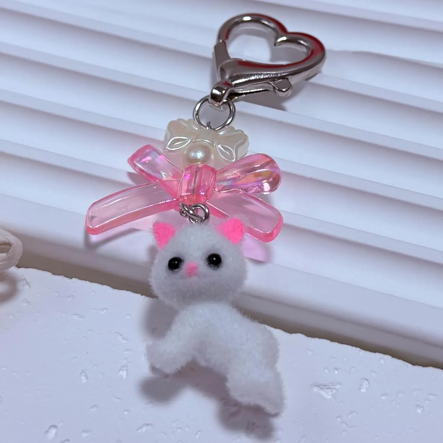 Cute Keychain Plush 3Pcs Y2k Kawaii Keychain with Bow, Women Bag Charm Easter Birthday Party Favors Gifts