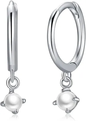 Dainty Dangle Hoop Earring for Women - Small Huggie Hoop Earrings Sets with Butterfly, Bee, Key Charm in 925 Sterling Silver or 18K Gold Plated