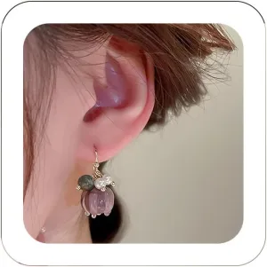 Dainty Flower Cuffs Wraps Earrings Solid 925 Sterling Silver Crawler Temperament Tiny Pearl Flower Fairy Dangle Retro Gentle Lily Floret Drop Earrings Jewelry for Women