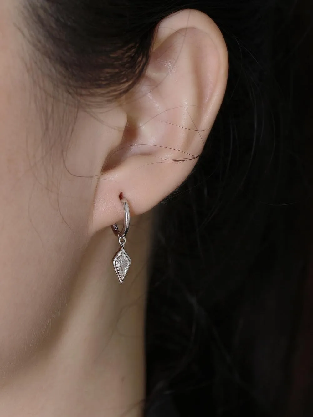 Dainty Huggie Hoop Earrings with Dangle for Women, Solid 925 Sterling Silver Small Huggie Earring with Drop Charms Jewelry Gift for Her
