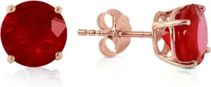 Dazzlingdaimonds Jewels 1.45Ctw Round Cut Ruby Engagement Push Back Stud Earrings 14K Rose Gold Plated