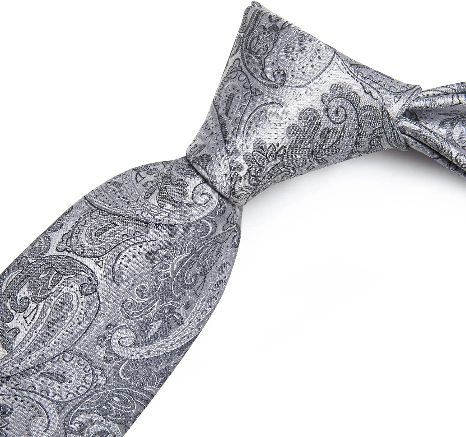 DiBanGu Mens Tie Set Paisley Floral Necktie Hanky Cufflinks Silk Tie Set Party Wedding