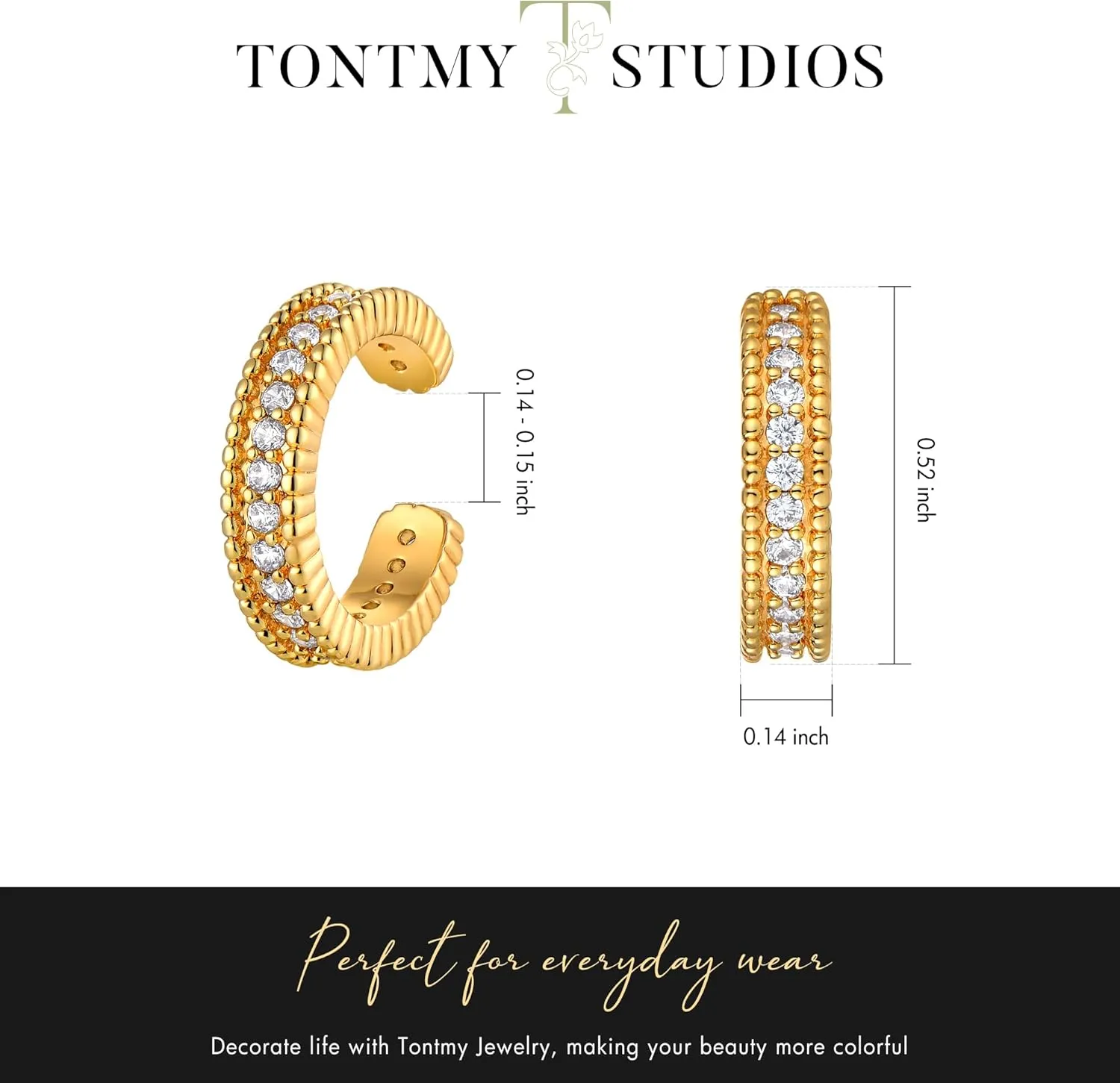 Ear Cuff Earrings for Women Non Piercing 14K Gold Plated Ears Clip on Cartilage Earrings Fake Earrings Handmade Hypoallergenic Jewelry - Pair of Twist Split Snake Earrings