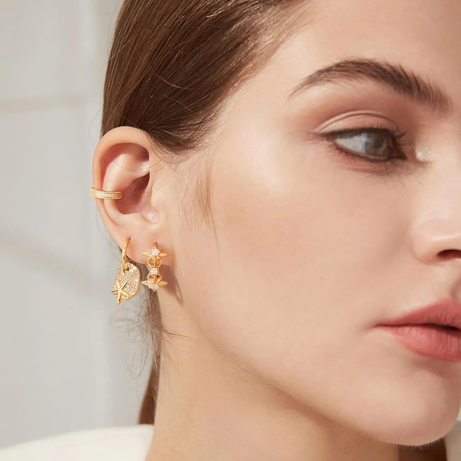 Ear Cuff Earrings for Women Non Piercing 14K Gold Plated Ears Clip on Cartilage Earrings Fake Earrings Handmade Hypoallergenic Jewelry - Pair of Twist Split Snake Earrings