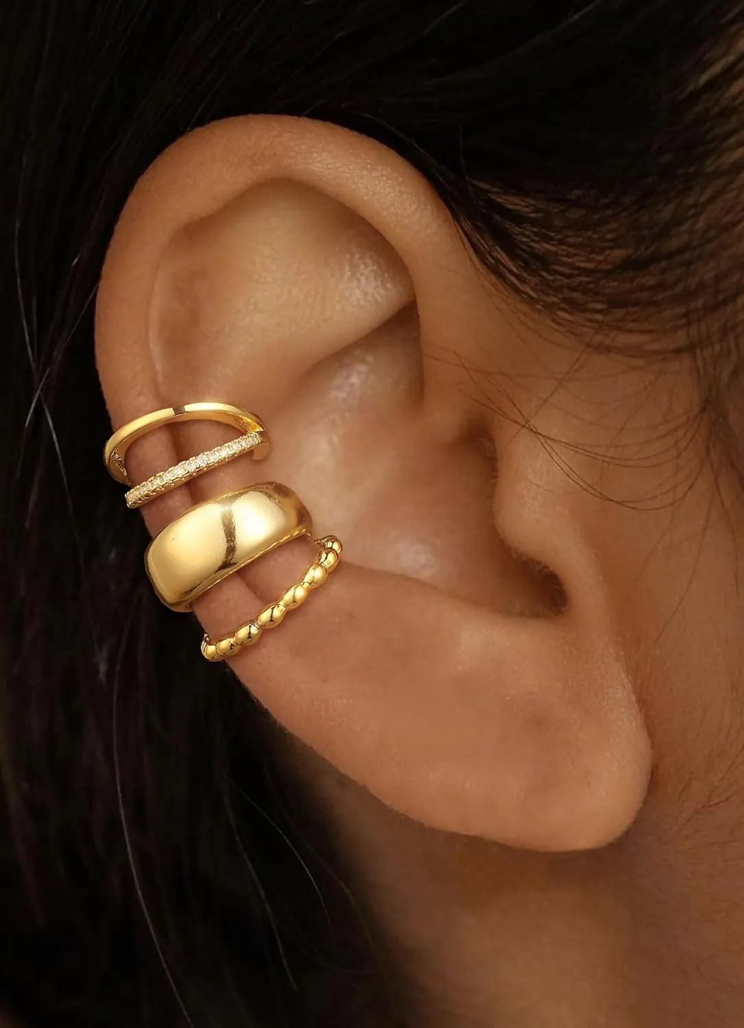 Ear Cuffs for Women Non Piercing Sterling Silver Ear Cuff Earrings Trendy Cubic Zirconia Cartilage Clip On Earrings for Women hypoallergenic Huggie Hoop Earrings Fake Piercings for Women Jewelry Gifts