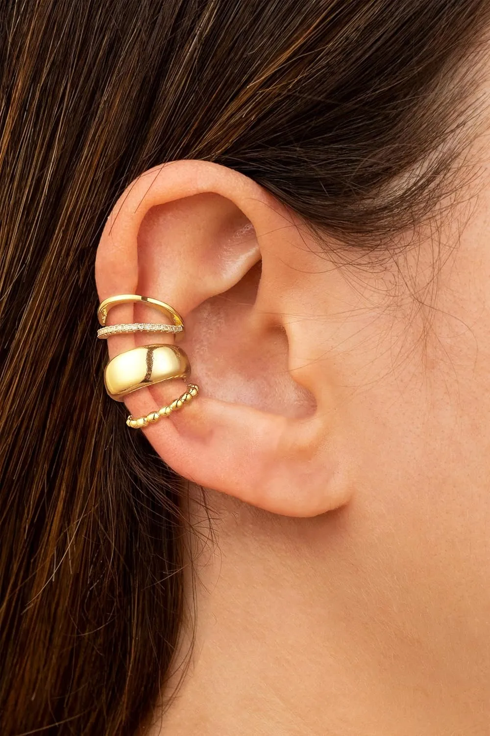 Ear Cuffs for Women Non Piercing Sterling Silver Ear Cuff Earrings Trendy Cubic Zirconia Cartilage Clip On Earrings for Women hypoallergenic Huggie Hoop Earrings Fake Piercings for Women Jewelry Gifts