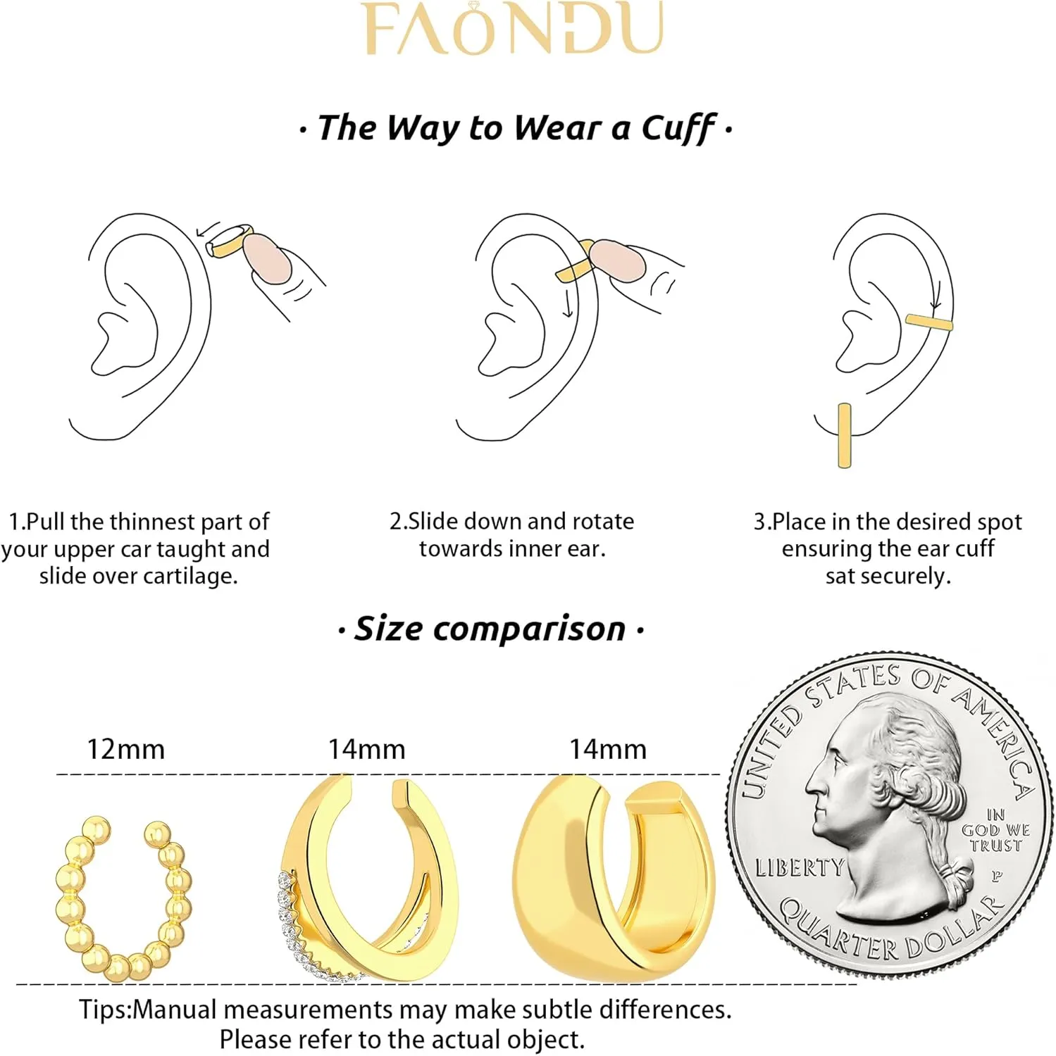 Ear Cuffs for Women Non Piercing Sterling Silver Ear Cuff Earrings Trendy Cubic Zirconia Cartilage Clip On Earrings for Women hypoallergenic Huggie Hoop Earrings Fake Piercings for Women Jewelry Gifts