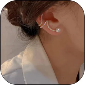 Ear Cuffs pearl ear cuff chunky ear cuff Cartilage Ear Cuff Earrings Cuff Helix Wrap Ear Jewelry Fake Earring Women Clip on Cartilage Earring Set Stack Jewelry Stocking Stuffers for Women
