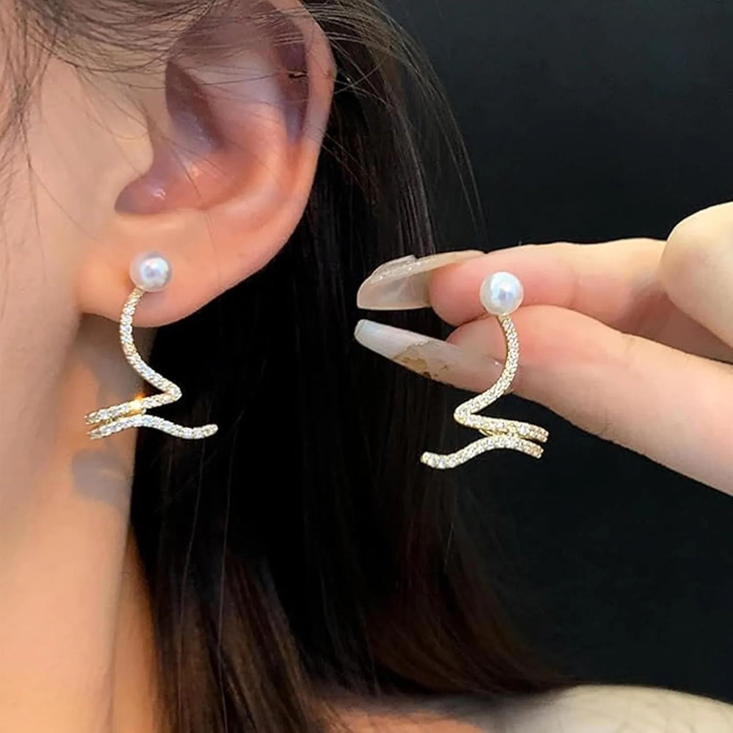Ear Cuffs pearl ear cuff chunky ear cuff Cartilage Ear Cuff Earrings Cuff Helix Wrap Ear Jewelry Fake Earring Women Clip on Cartilage Earring Set Stack Jewelry Stocking Stuffers for Women