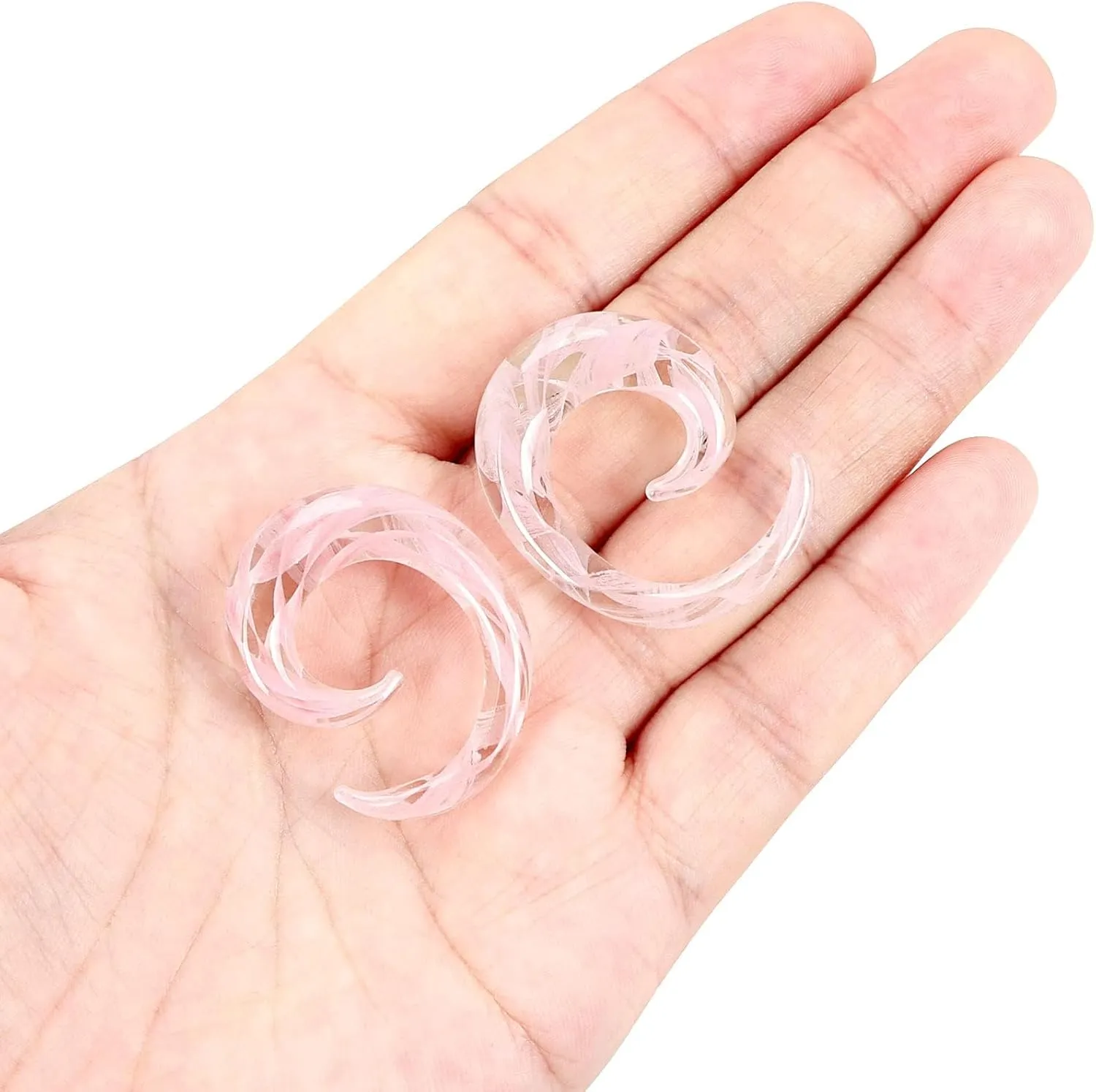 Ear Tapers Glass Ear Plugs Ear Gauges Spiral Snail Twist Stretching Stretcher Expander Handmade Hanger Gauges Piercing Jewelry Set 8G-00G 3MM-10MM