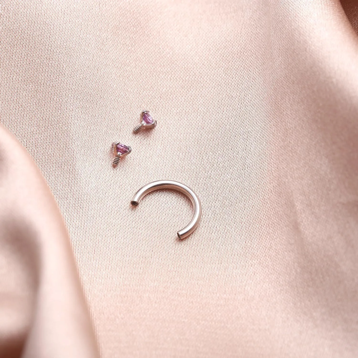 ENVYOU Silver Septum Rings Surgical Steel Cubic Zirconia Small Horseshoe Ring Helix Daith Cartilage Lip Piercing Jewelry for Women