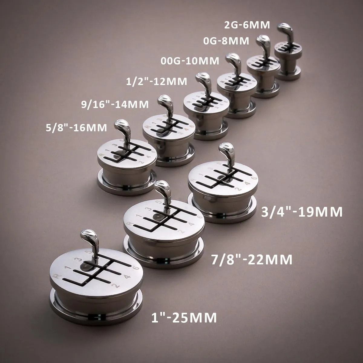 ERKUOO 2PCS Car Gears Gauges for Ears Screw Ear Tunnels Plugs Flesh Stretchers Piercing Earrings Expander Accessories For Women Mens