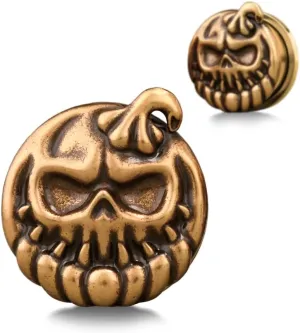 ERKUOO 2PCS Halloween Ears Gauges Pumpkin Screw Ear Plugs Tunnels Flesh Stretchers Piercing Earrings Expander Gifts For Women Mens