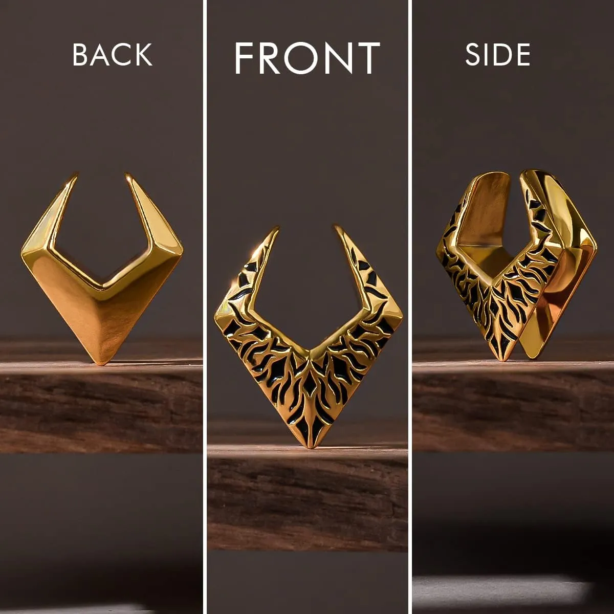 ERKUOO 2PCS Rhombus Ear Gauges Plugs Saddle Ear Tunnels Expander Body Piercing Jewelry Earrings Gift for Men Women