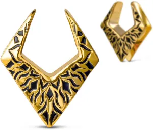 ERKUOO 2PCS Rhombus Ear Gauges Plugs Saddle Ear Tunnels Expander Body Piercing Jewelry Earrings Gift for Men Women