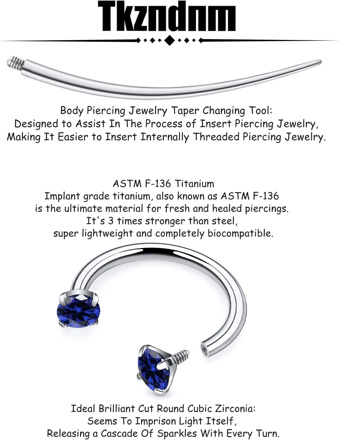 F136 Titanium 16g 8/10mm 10 Colors CZ Horseshoe Septum Lip Rings Cartilage Piercings Jewelry Forward Helix Tragus Daith Earrings for Women Men