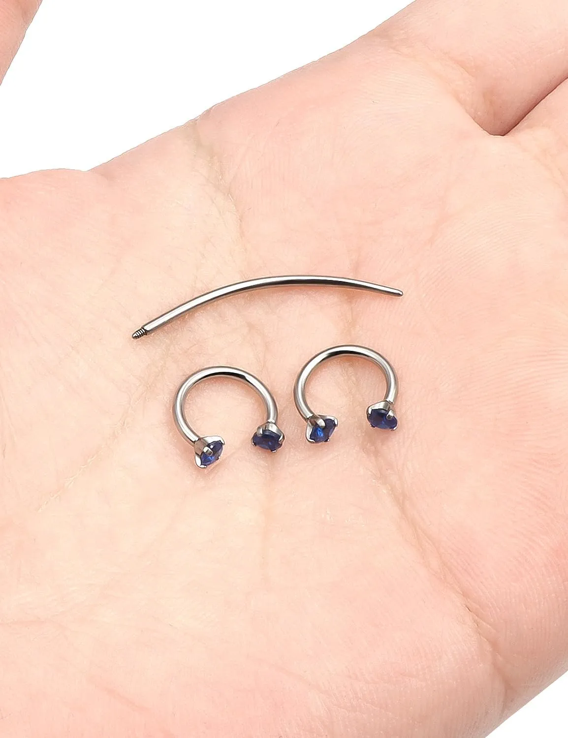F136 Titanium 16g 8/10mm 10 Colors CZ Horseshoe Septum Lip Rings Cartilage Piercings Jewelry Forward Helix Tragus Daith Earrings for Women Men