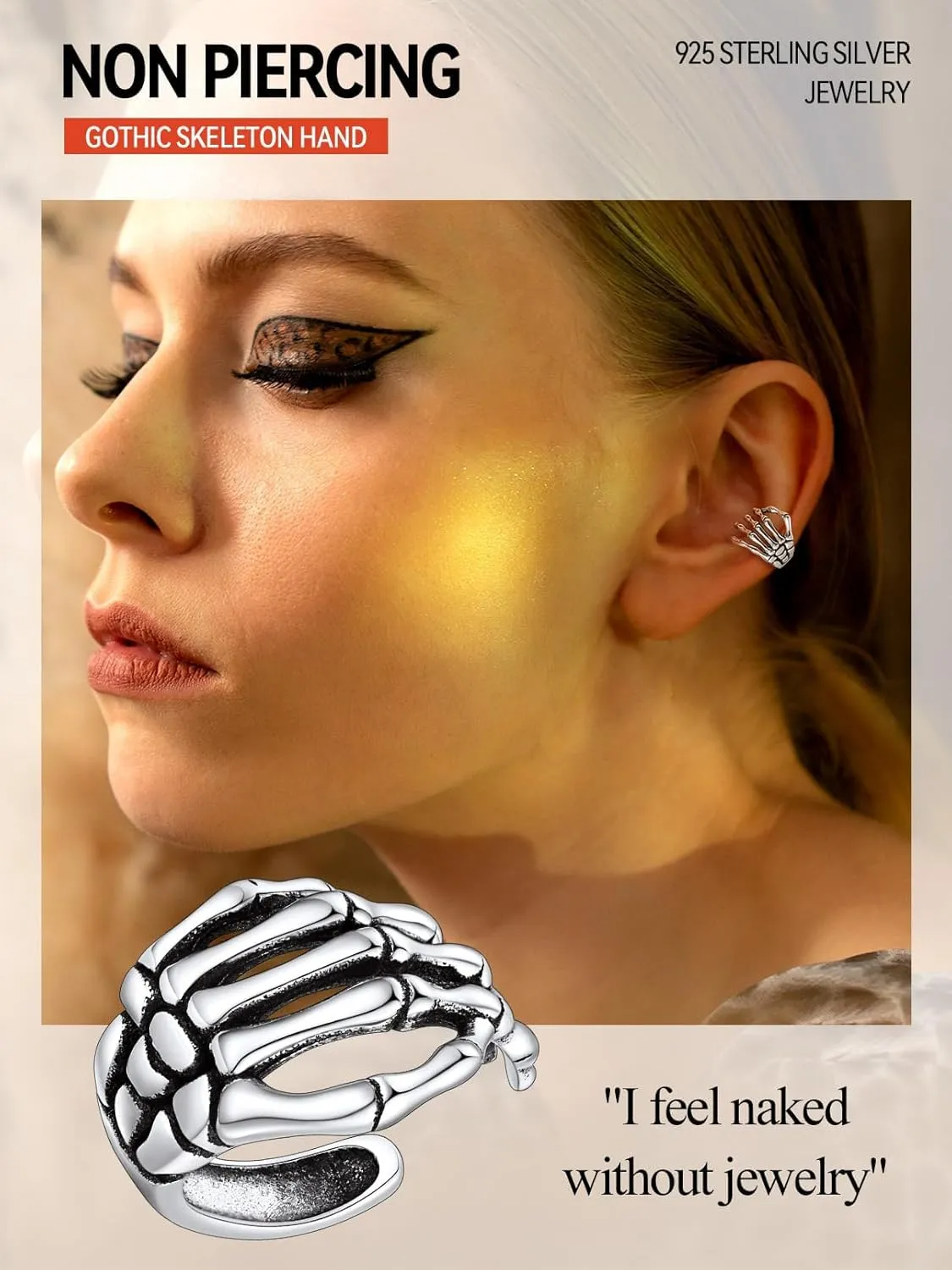 FaithHeart Ear Cuff Earrings for Women Non Piercing Lightweight Sterling Silver Ear Cuff for Non Pierced Ears Hypoallergenic Fake Earrings with Gift Box