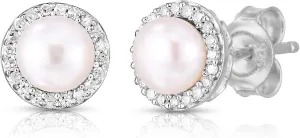 Femme Luxe Halo Birthstone Stud Earrings with Diamond in 925 Silver