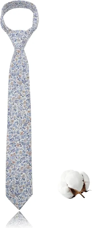 Floral Ties for Boys Cotton Adjustable Clip on or Self Tie for Kids Girls Teen Shirt Vest School Accessories Necktie