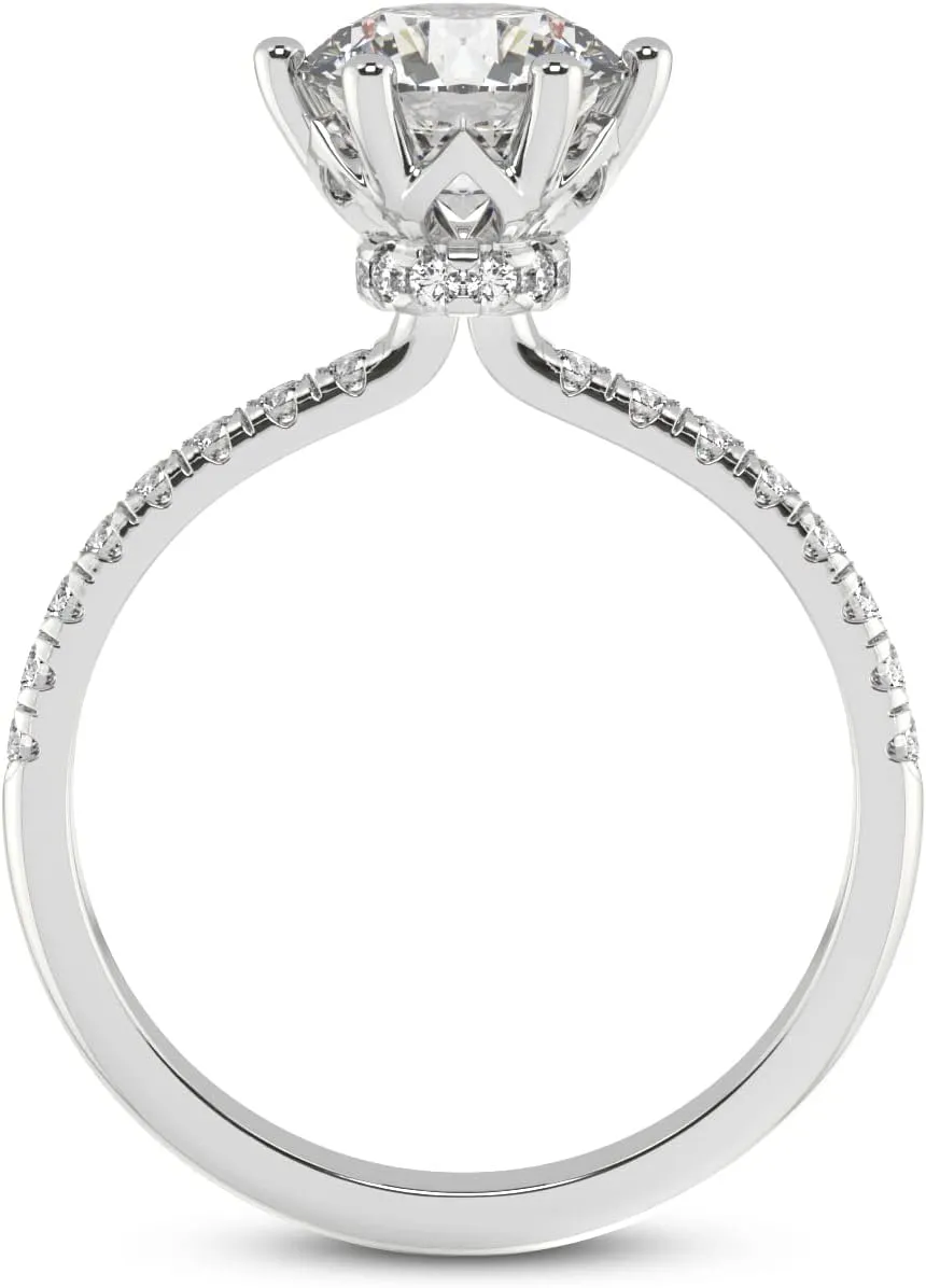 FRIENDLY DIAMONDS Lab Grown Diamond Ring For Women IGI Certified | 1-5 Carat Olivia Secret Halo Lab Diamond Ring | 14K Or 18K White, Yellow Or Rose Gold | FG-VS Quality