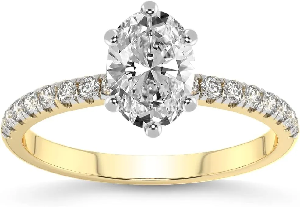FRIENDLY DIAMONDS Lab Grown Diamond Ring For Women IGI Certified | 1-5 Carat Olivia Secret Halo Lab Diamond Ring | 14K Or 18K White, Yellow Or Rose Gold | FG-VS Quality