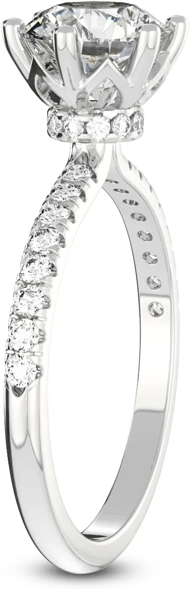 FRIENDLY DIAMONDS Lab Grown Diamond Ring For Women IGI Certified | 1-5 Carat Olivia Secret Halo Lab Diamond Ring | 14K Or 18K White, Yellow Or Rose Gold | FG-VS Quality