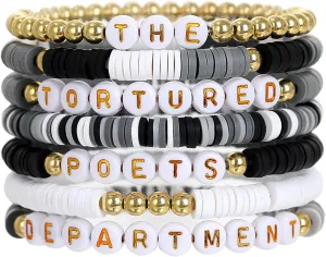 Friendship Bracelets with Letters, 7 Pcs Dedicated to Music Enthusiasts, Album Tour, Folk Reputation, Brave and Fearless Bracelet Set