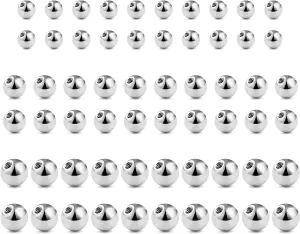 Ftovosyo 40-60PCS 14G 16G 3-6mm 316L Surgical Steel Replacement Balls Spikes Body Jewelry Piercing Barbell Parts Screw Bead for Women Men