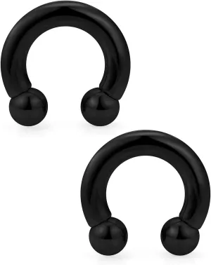 Ftovosyo PA Ring Internally Threaded Circular Barbells Horseshoe Large Septum Ring Ear Gauges Earrings 2G 4G 6G 8G 12mm/16mm 316L Surgical Steel Pierced Body Jewelry for Women Men